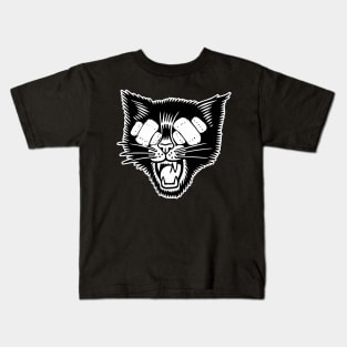 Black Band-aid Cat Kids T-Shirt